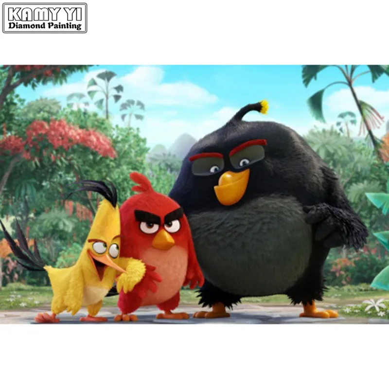 DIY Алмазная картина Angry bird круглая и квадратная вышивка крестиком кристальная