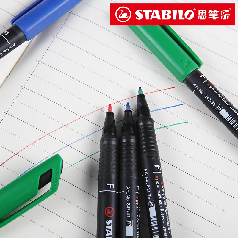 1 шт. Цветной маркер Stabilo 842 масляный Линейный Маркер с крючком не выцветает