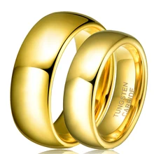 Comercio al por mayor 1 Par de Carburo de Tungsteno 18 K Anillo de Oro Para Los Hombres de Las Mujeres Amantes de la Venda de Boda Alianza Joyería Nupcial Establece Parejas anillo