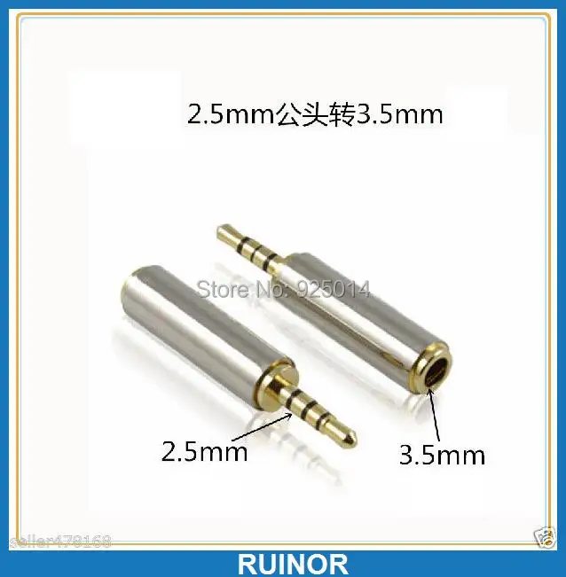

30pcs 2.5mm to 3.5mm 4-Pole Microphone Headphone Jack Plug Converter adapter