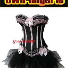 Корсет в полоску с юбкой сексуальное женское нижнее белье shaper w7006