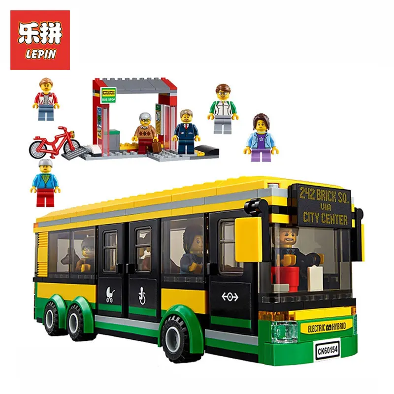 

Lepin 02078 377Pcs Genuine City Series Bus Station Model Building Blocks Bricks Educational Toys for Children LegoINGlys 60154