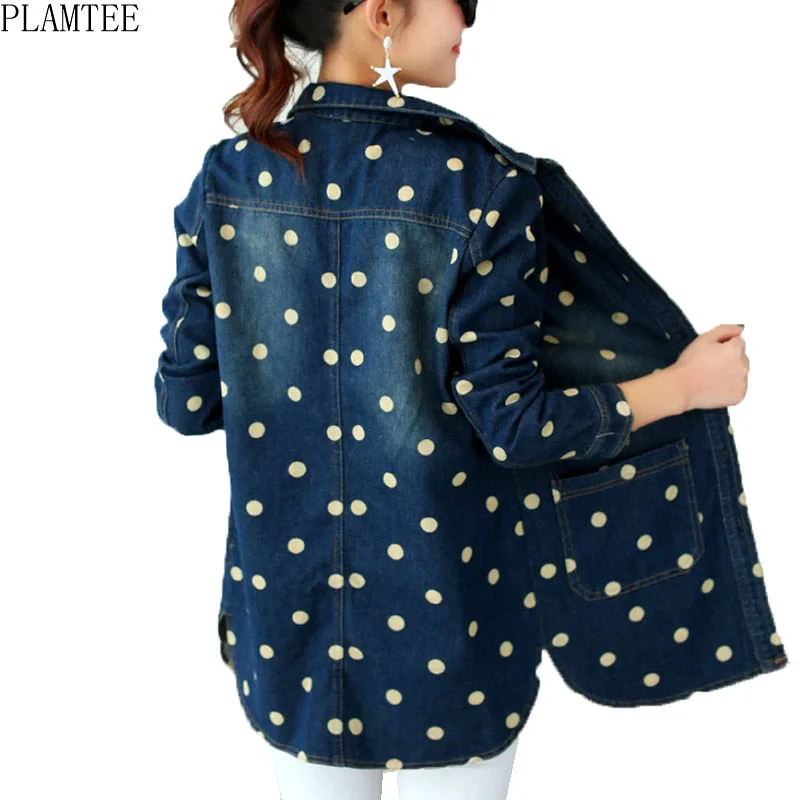 PLAMTEE M ~ 5XL Длинная женская куртка в горошек с принтом курточка бомбер пальто