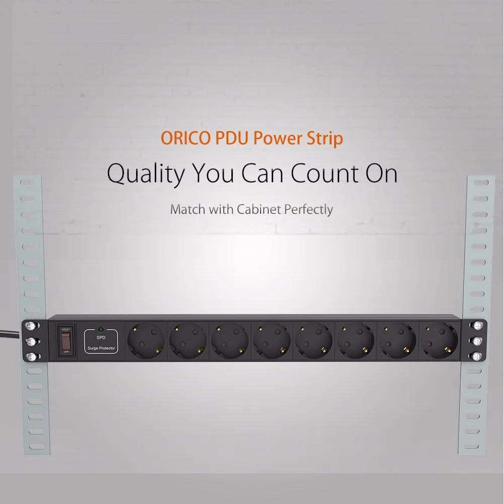 ORICO БРП розетка по 1U 8 выходов 10A 220 V-250 V Мощность зарядки разъем с 3 м кабель-удлинитель розетка промышленного уровня Мощность полосы