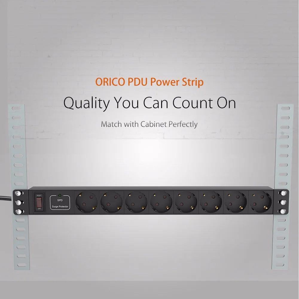 ORICO PDU 1U 8 розеток 10A 220 в 250 разъем для зарядки питания с удлинителем 3 м настенная