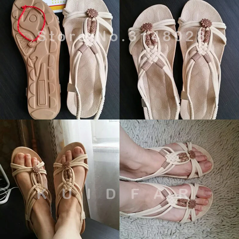 Women Sandals 2019 Fashion Summer Shoes Women Bohemia Flat Sandals For Beach Chaussures Femme Gladiator Sandals Casual Flip Flop