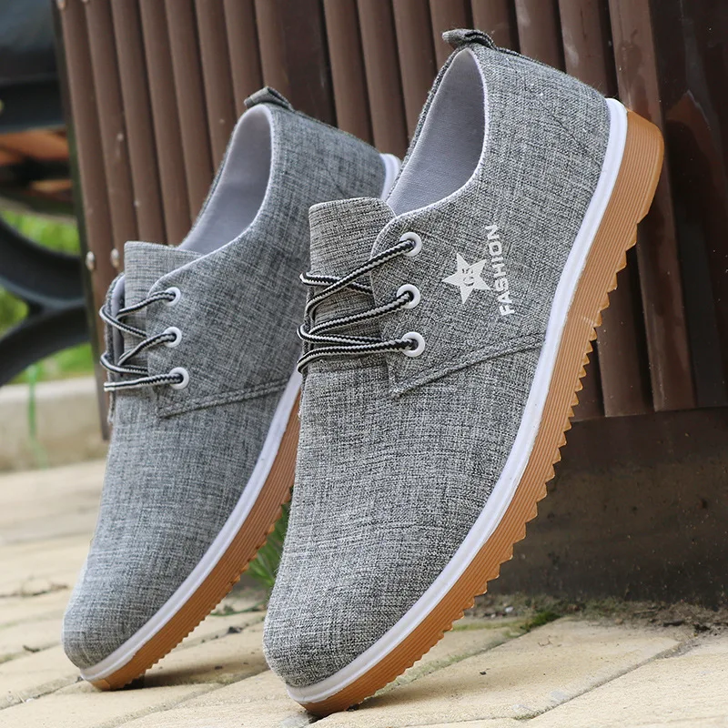 

Fashion Men Shoes Canvas Vulcanized Shoes Man Sneakers High Quality Lace-up Men Casual Shoes Male Anti-Slip Comfortable Flats