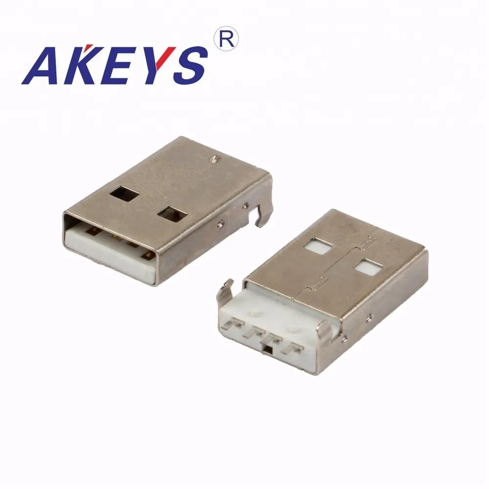 20 шт. USB-A-04T A-type male AM SMT Пастер 180 градусов USB Коннектор с фиксированным штифтом |