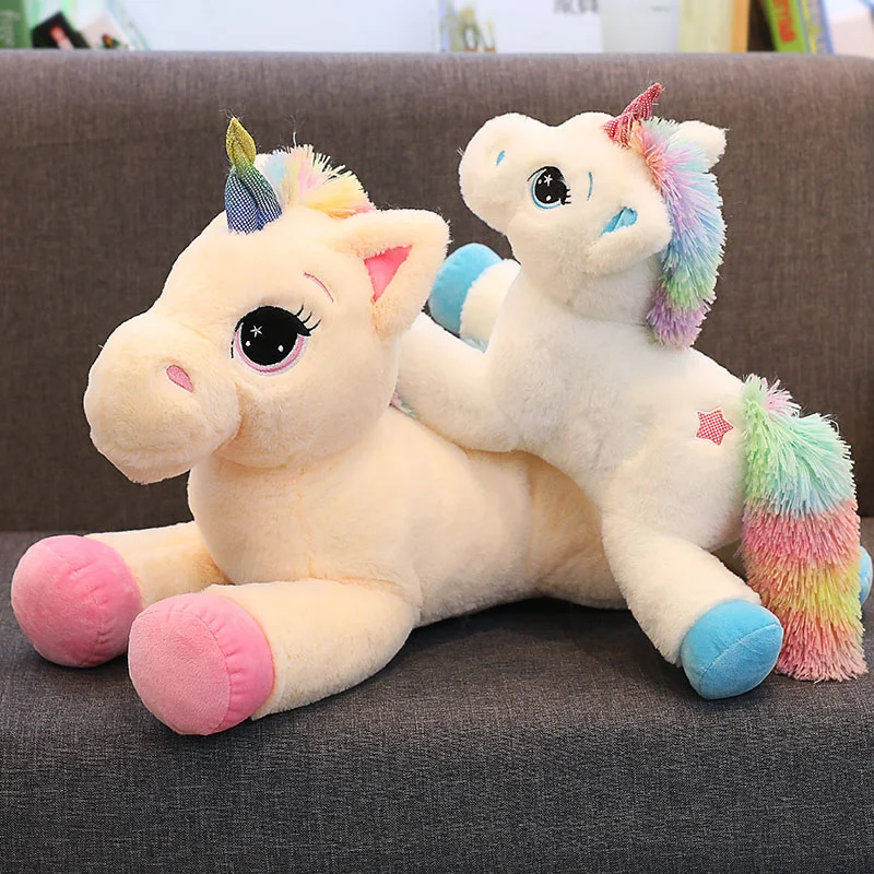 

1PC 40-110cm 2 Style Large Cute Cartoon Unicorn Plush Toys Stuffed Animal Horse Pillow for Girl Soft Doll Home Decor Lover Gift