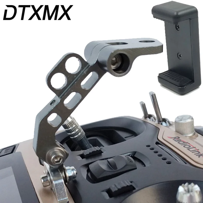 

DTXMX RC Model Aerial CNC Aluminum Alloy FPV Monitor Phone Mount Bracket Screen clip for Transmitters