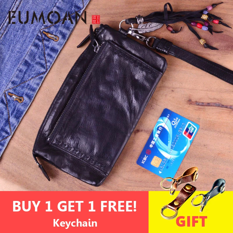 

EUMOAN Brand Fashion Vintage Genuine Leather Cowhide Women Long Wallet Women's Purse Female Leather Clutch Bag wallets