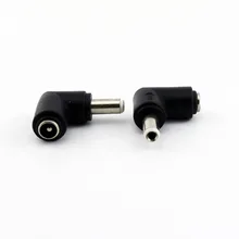 20 pcs DC 5.5×2.1mm Feminino Jack Para 5.5mm x 2.5mm Masculino Plug 90 Graus para a Direita ângulo Conector do Adaptador de Energia