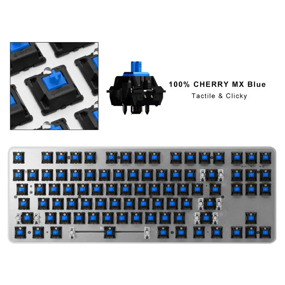 Механическая игровая клавиатура GANSS RGB 87 клавиш TKL Cherry MX коричневый 360 градусов