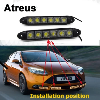 

Atreus 2pcs 6 LED For Mercedes benz W204 W203 W211 AMG Mini cooper Skoda octavia a5 Car Daytime Running Light DRL lamp LED ories