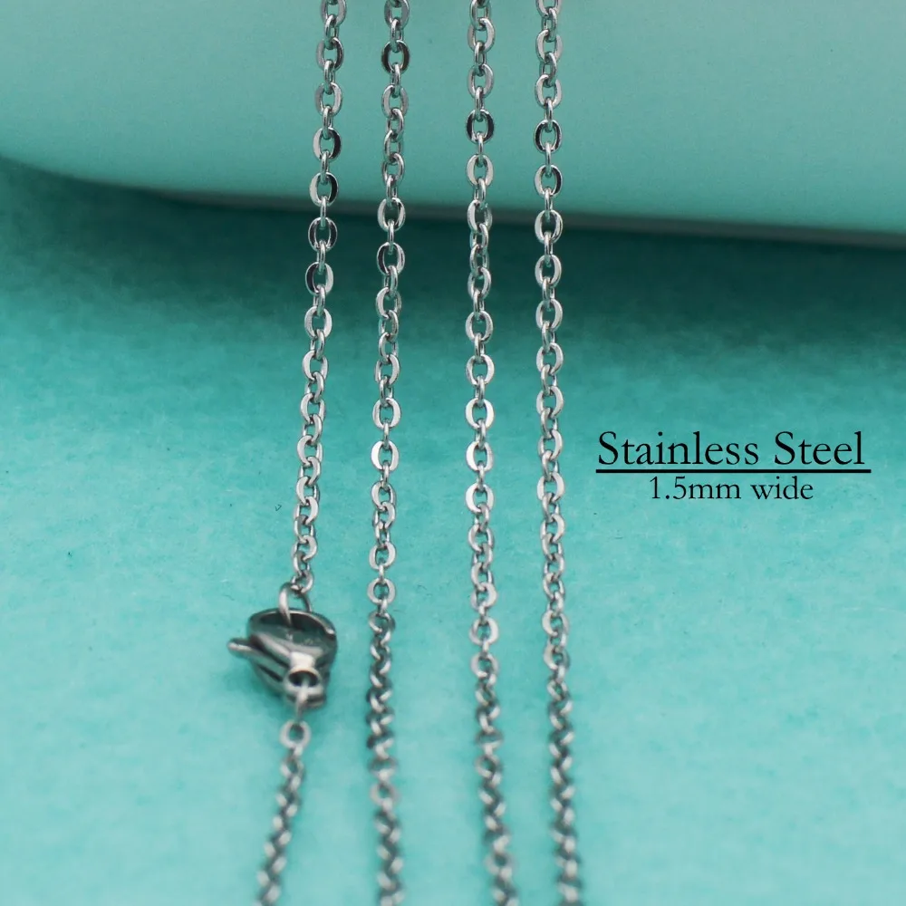 50 pcs- Stainless Steel Chain Necklace, 2.5mm Rope Chain Necklace, Stainless Steel Necklace Chain, Stainless Steel Rope Chain