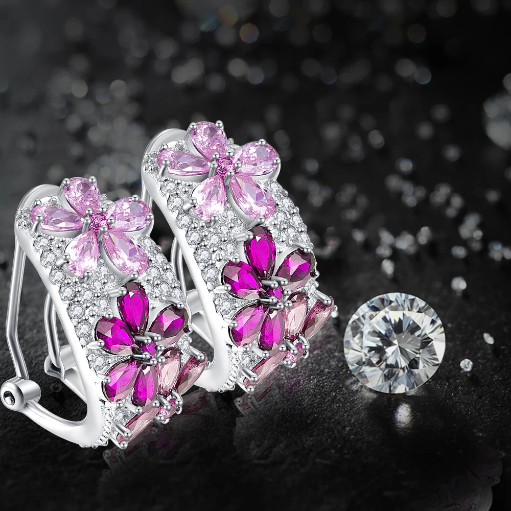 Женские серьги из серебра 925 пробы с голубым рубином и топазом|earrings| |
