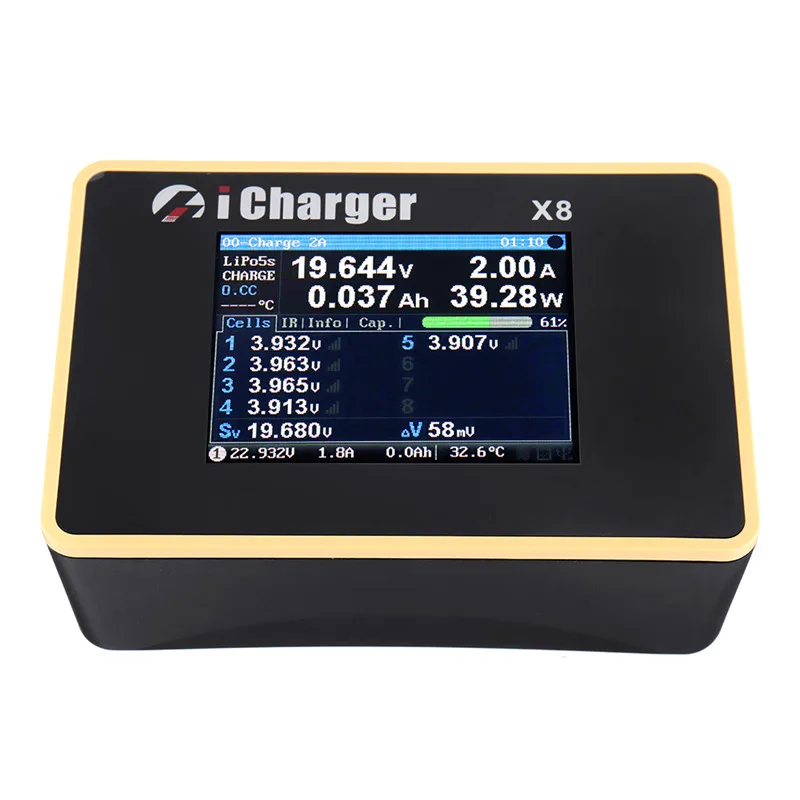 Зарядное устройство i Charger X8 1100 Вт 30A DC ЖК экран умное зарядное для 1 8s LiPo/Lilo/LiFe/LiHV