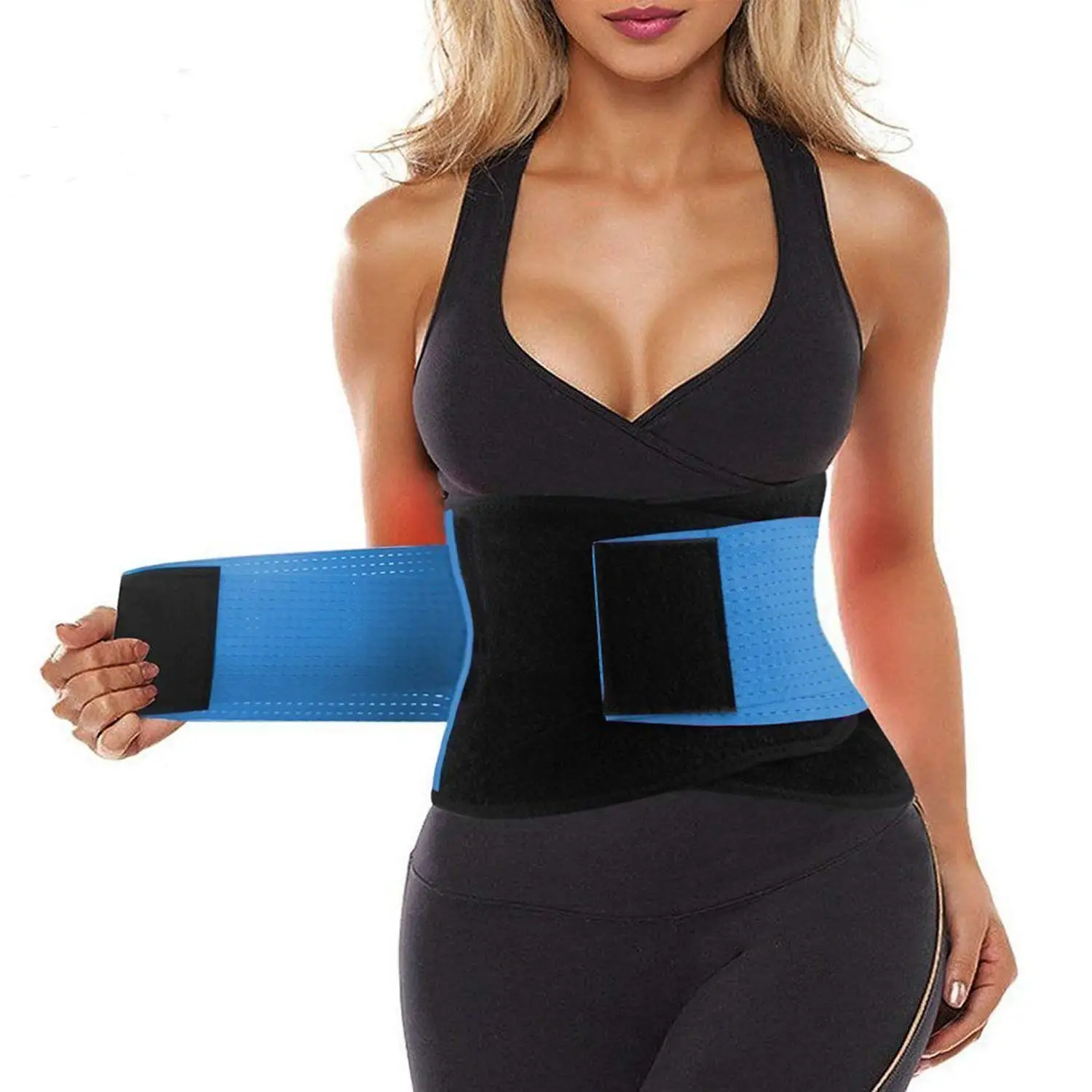 Slim Belt Neoprene Waist Faja Waist Shaper Corset Waist Trainer Belt Modeling Strap Waist Trimmer Girdle Belt - Цвет: Blue