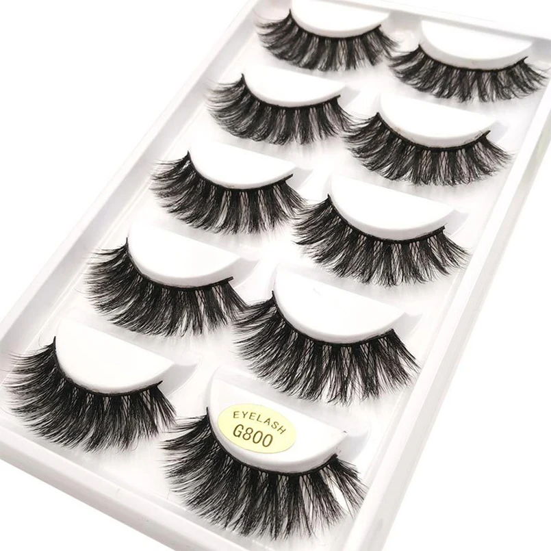 

5pair/lot 3D Real Mink Fake False Eyelashes 100% Handmade Eye Lashes Make Up Thick Natural Eyelashes Full Strip Lashes Maquiagem