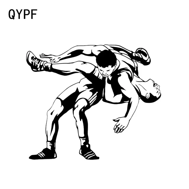 Qypf 15.6*13.4cm Mysterious Wrestling Stickers Car Styling Vinyl  Accessories Silhouette C16-0409 - Car Stickers - AliExpress