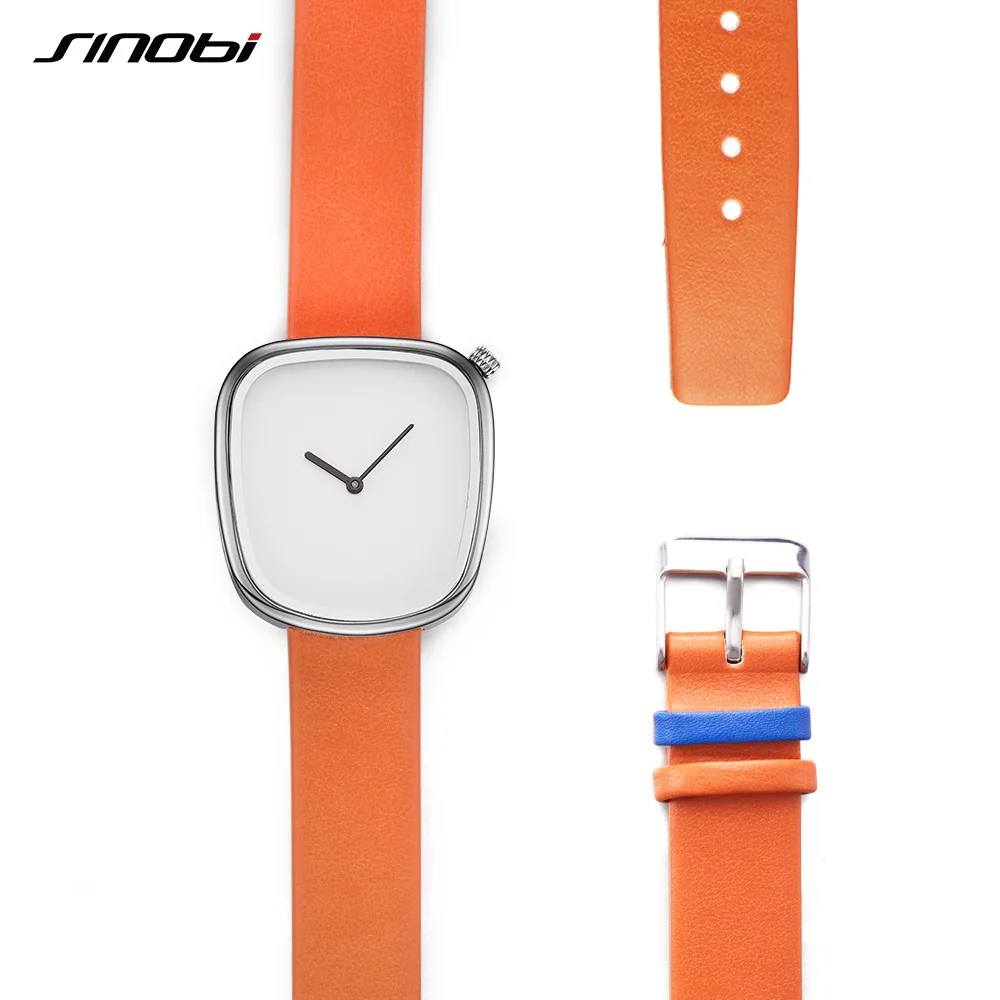 

SINOBI Brand Luxury New Fashion Women Watches Brown Leather Band Simple Style Ladies Watch Quartz Wristwatch relogio feminino