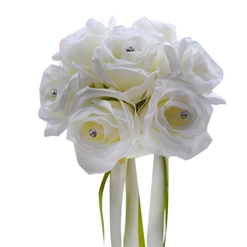 

Wedding Simulation Bouquet Roses With Diamonds Bridesmaid Bouquet Bridal Bouquet Artificial Flowers for Wedding Party
