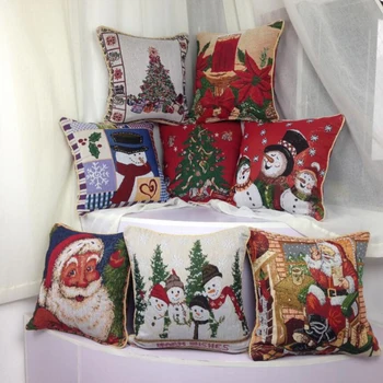 

European Christmas Embroidered Removable And Washable Waist Pillow Sofa Cushion Car Pillow Cushion With PP Cotton 45*45CM