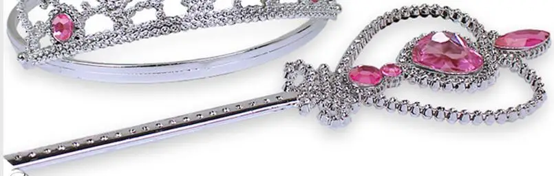 Замороженная Корона, мерцающие аксессуары для волос для девочек, принцесса, свадебная корона, диадема со стразами, обруч, повязка для волос, волшебная палочка - Окраска металла: snow pink