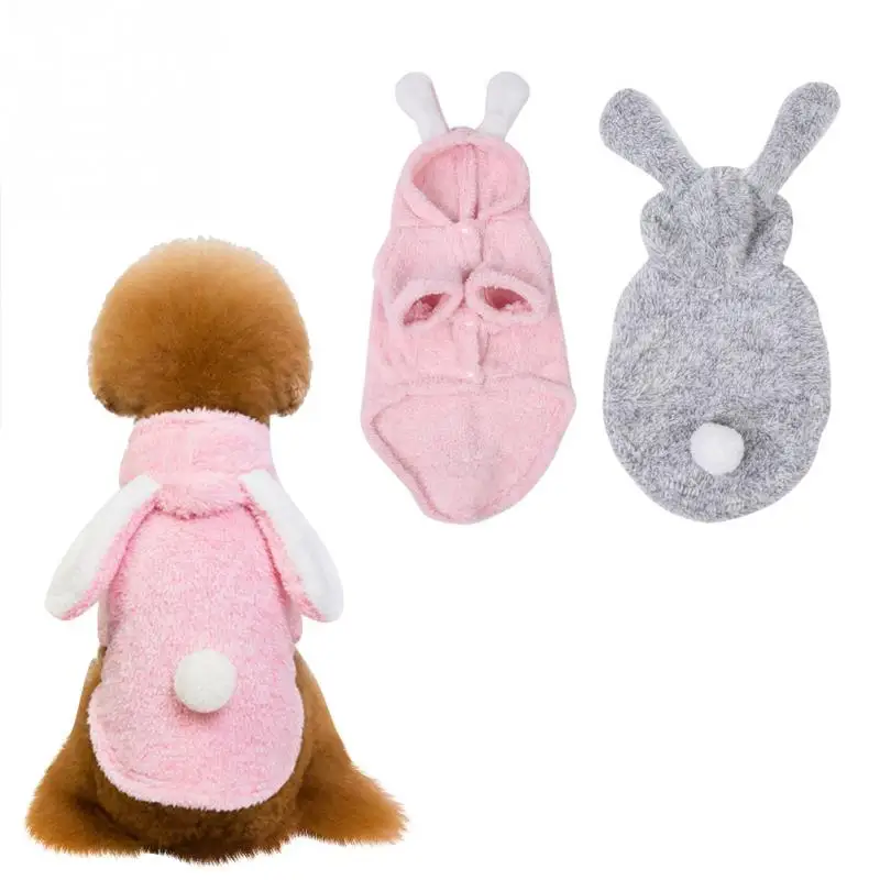 Warm Pet Dogs Clothes with Cute Rabbit Ear Winter and Autumn Puppy Cloth for Dog Supplies |