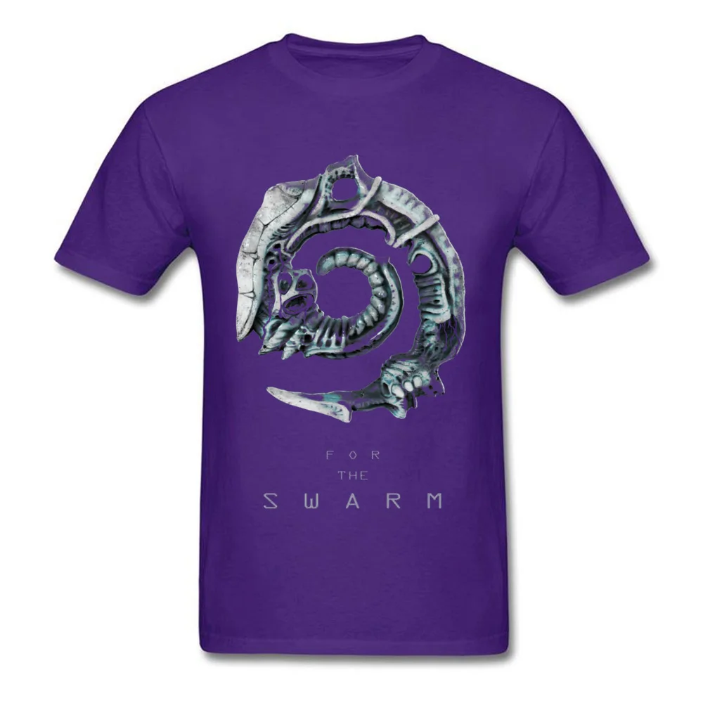 For the Swarm 11418 Cotton Printed Tops Shirt Dominant Short Sleeve Young T-Shirt Custom Autumn Tshirts Crew Neck For the Swarm 11418 purple