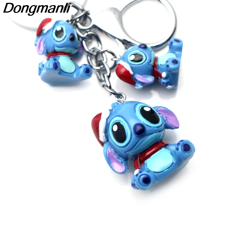 P3487 Dongmanli 3D Lilo& Stitch мультфильм акриловое кольцо для ключей аксессуары небольшой подарок Мода Нежный милый автомобиль брелок