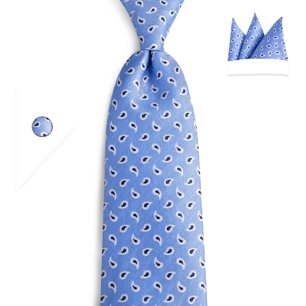 

DiBanGu Novelty Classic Men's Tie Silk Hot Blue Black Small Paisley Patterns Cravat Necktie Wedding Party Neck Ties Gift N-7067