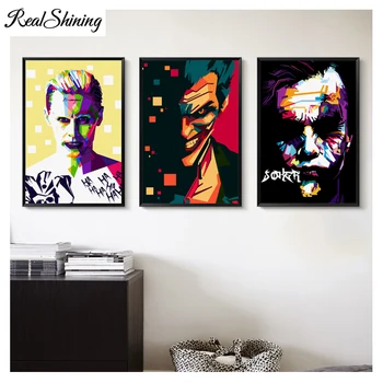 

REALSHINING DIY Diamond Embroidery Batman Joker 3pcs 5d Diamond Painting Cross Stitch Full square Mosaic Home Decor FS2317