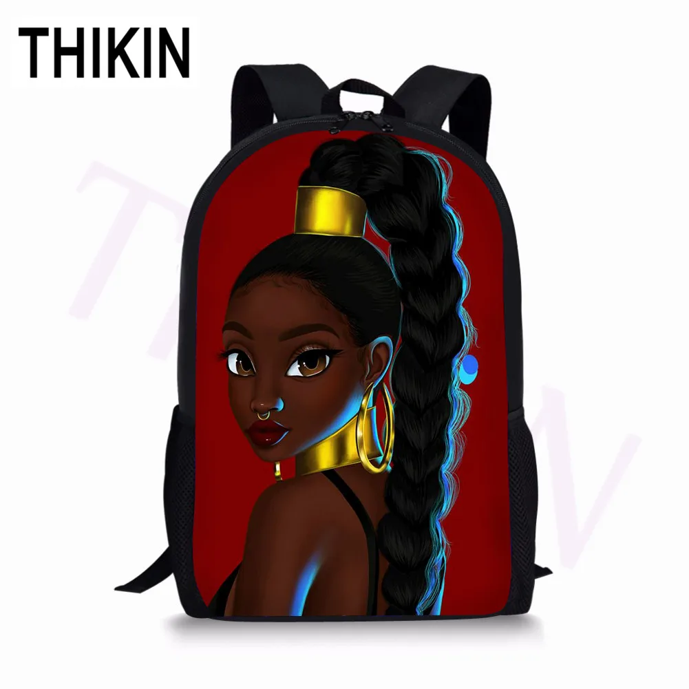 THIKIN афро Америка черное искусство девочки дети школьные сумки Back Pack учители, доктора, медсестры детские школьные сумки молодежный рюкзак - Color: as picture