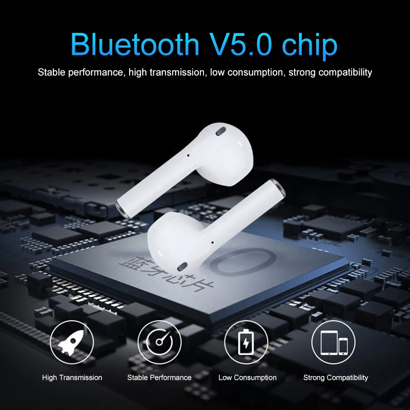 i12 tws Bluetooth Earphone Wireless earphones Touch control Earbuds 3D Surround Sound & Charging case for iPhone Android phone