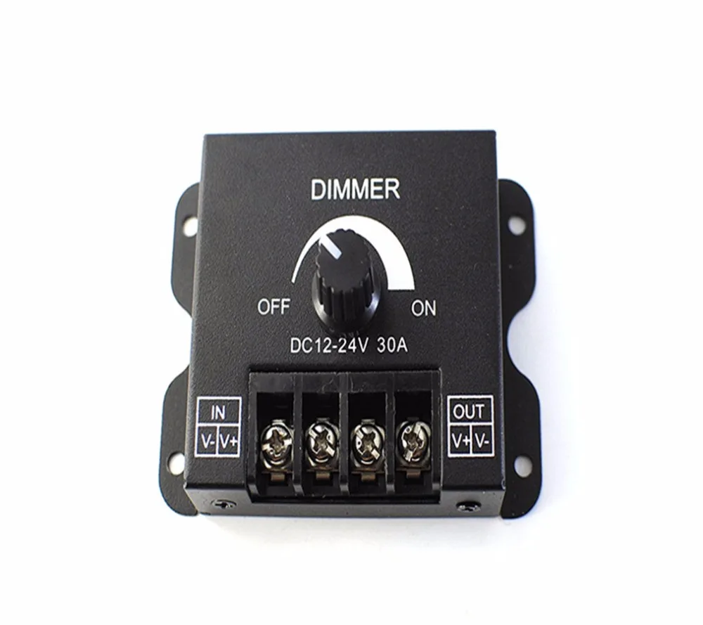 

AUSID 30A rotating knob led dimmer DC12/24V Max360W Adjustable Brightness Single Color Light led Controller for 5050 3528 strip