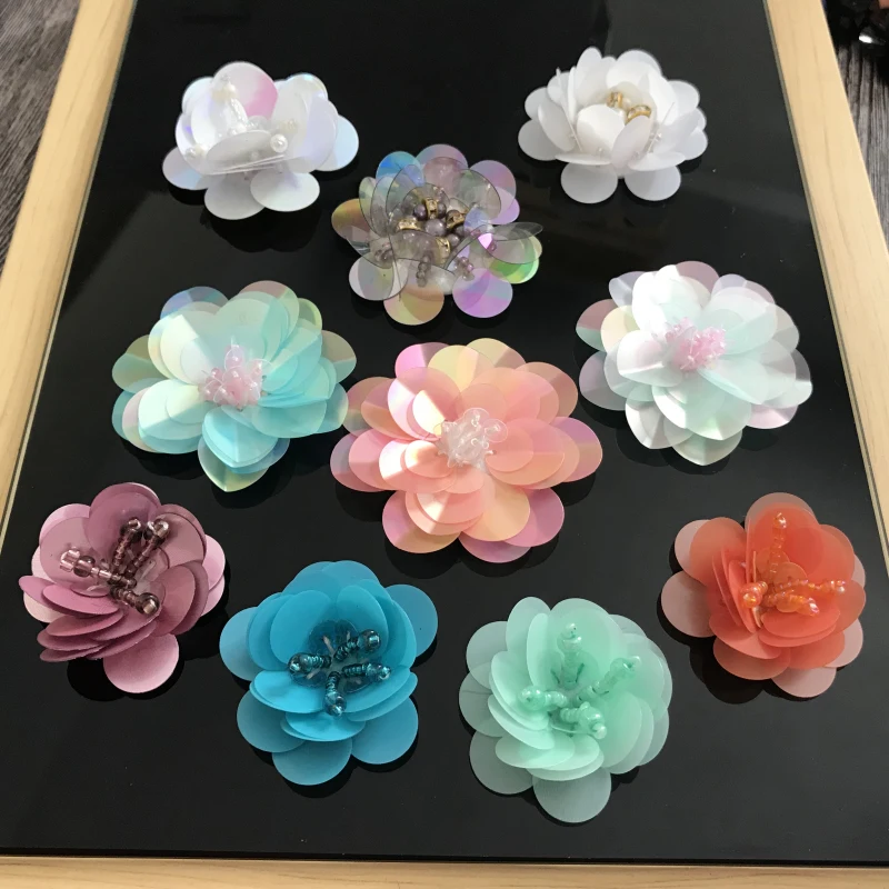 2 beaded flowers patch