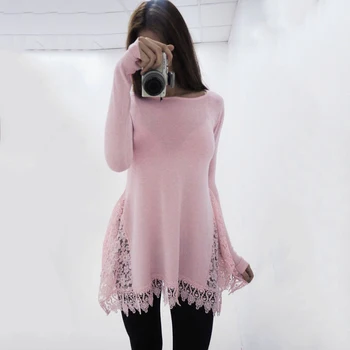 

Fashion Women Casual Autumn Loose Lace Top Long Sleeve harajuku Blouse Elegant tassels haut femme kimono blusa feminina