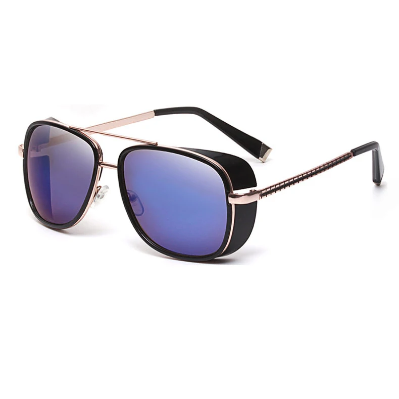 Psacss винтажные стимпанк металлические солнцезащитные очки мужские ретро брендовые дизайнерские высококачественные очки с зеркальными линзами gafas de sol - Цвет линз: ATXF61-3