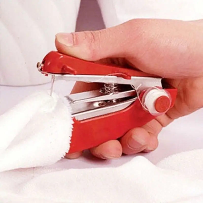 

1pc Portable Clothes Sewing Machines Mini Needlework Convenient Sewing Machines Cordless Hand-Held Clothes Sewing Machines