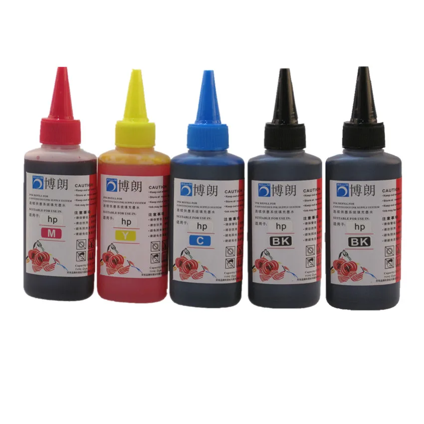 500ML Universal Refill Ink kit for HP Printer Dye ink all model 5 color CISS Cartridge Ink tank