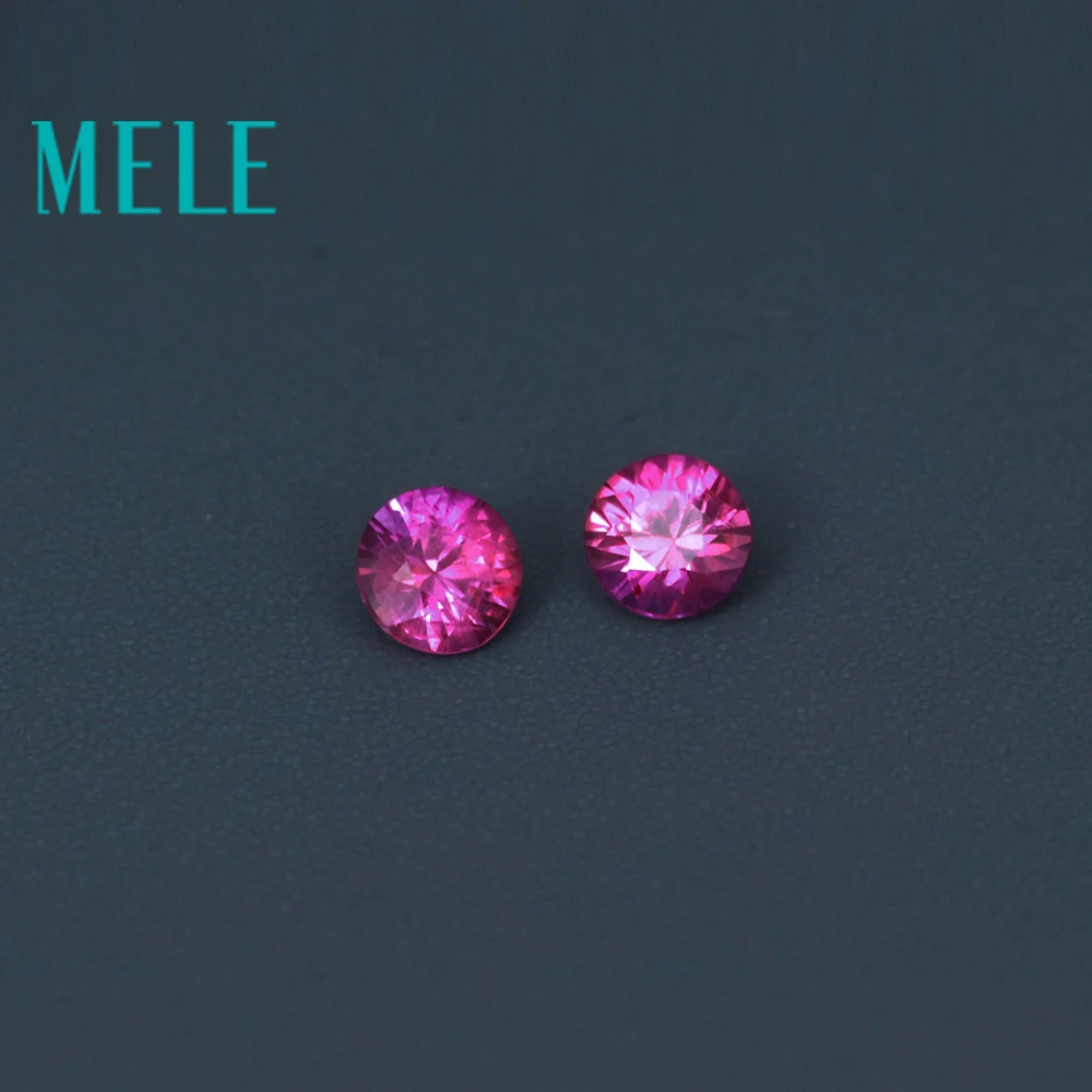 MELE natural red ruby loose gemstone for jewelry DIY making,2.75mm 0.1ct round cut blood lost tone wiht high quality