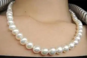 

free shipping >>>>noble jewelry Beautiful!9-10mm Freshwater White Cultured Pearl Necklace DIY women hot sale jewelry