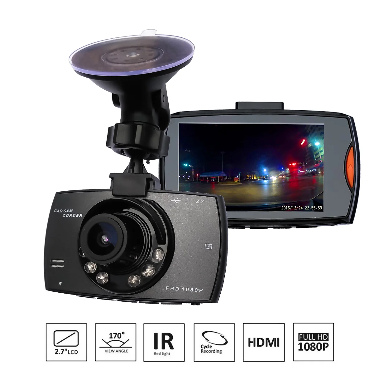 Buy Full HD 1920X1080 Cyclic Recording Car Camera DVR