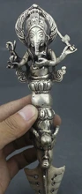 Zmrui Tibet Zilver Ganapati Ganesh Lord Ganesha Elephant Boeddha Phurba Dagger Holder(China)