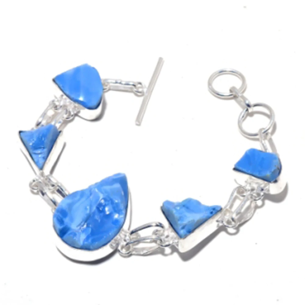 

Owyhee Opal Rough Bracelet Silver Overlay over Copper, 19.8 cm , B3739