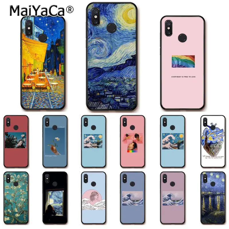 

MaiYaCa Van Gogh Art Spray Strry night Wave Art Phone Case for Xiaomi Redmi4X 6A S2 Go Redmi 5 5Plus Note4 Note5 7 Note6Pro