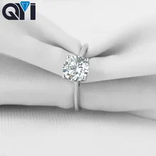 QYI 925 пробы серебро 1.25ct круглая огранка Halo Кольца женские обручальные ювелирные изделия Sona Имитация бриллианта обручальные кольца в подарок