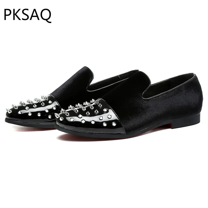 

Spring Autumn New Men's Shoes Casaul Falt Bean Shoes British Style Rivet Fashion Drive Men Loafers Shoes Big Size 37-48