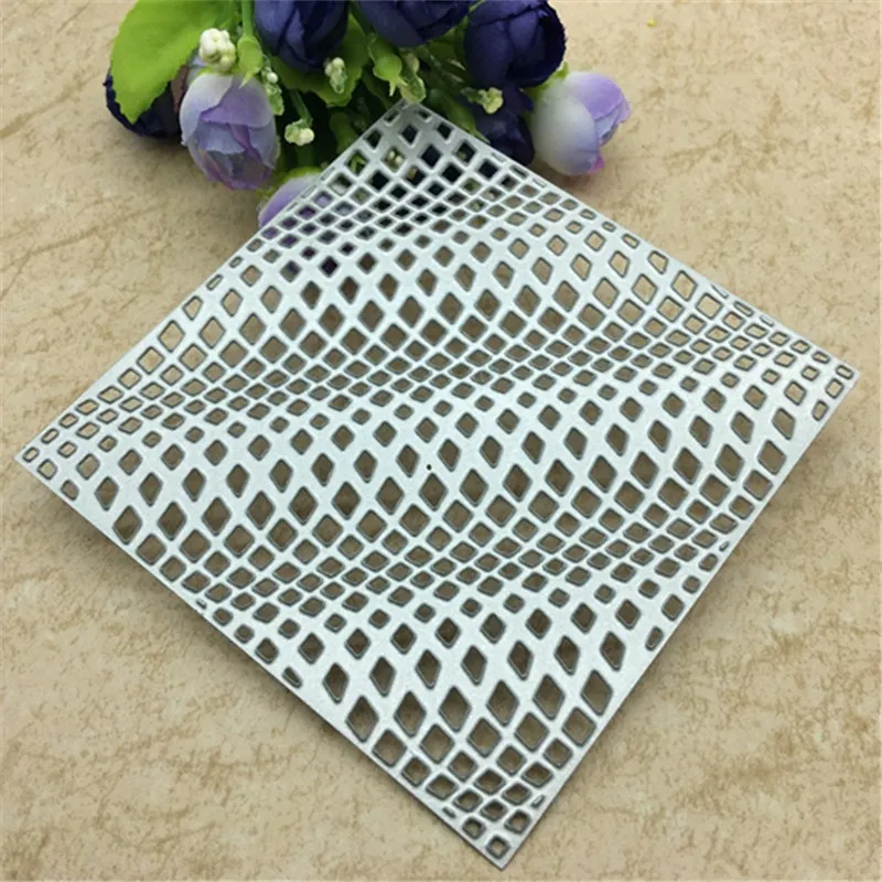 

3D Wave Square Frame Metal Cutting Dies Stencil Craft Antique Hollow Out Grid Embossing For DIY Scrapbooking Card Decoration